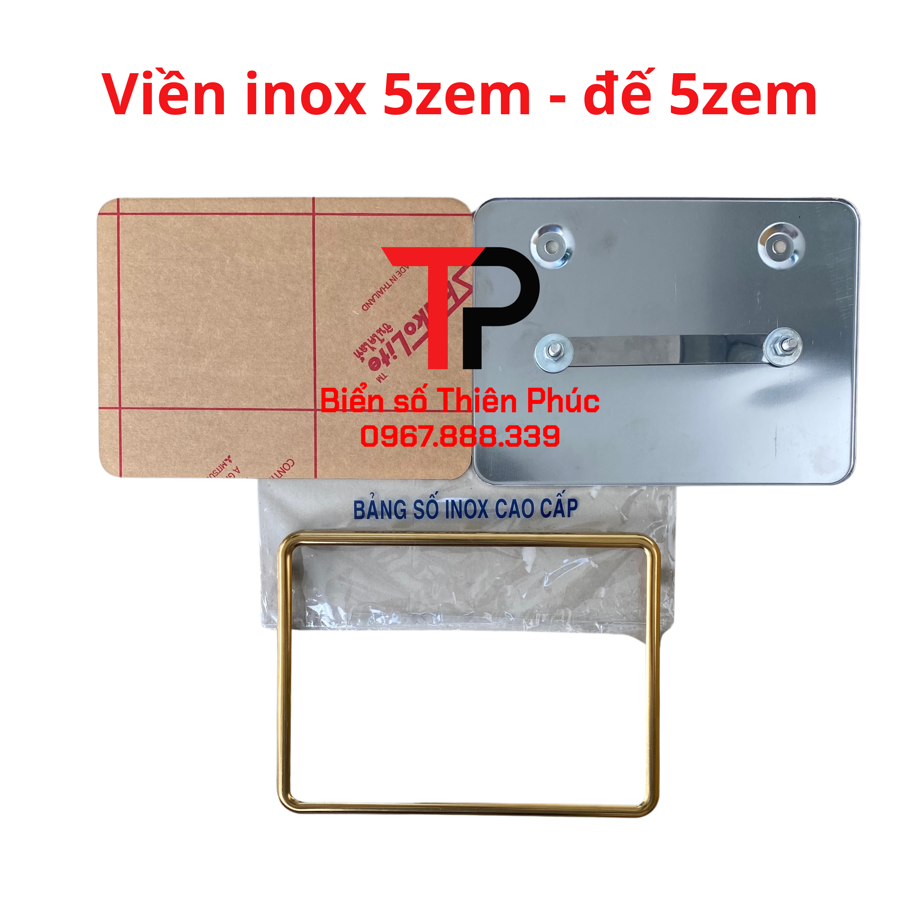 BỘ KHUNG BIỂN SỐ MICA + ỐP VIỀN BIỂN VIỀN VÀNG TITAN CỰC ĐẸP