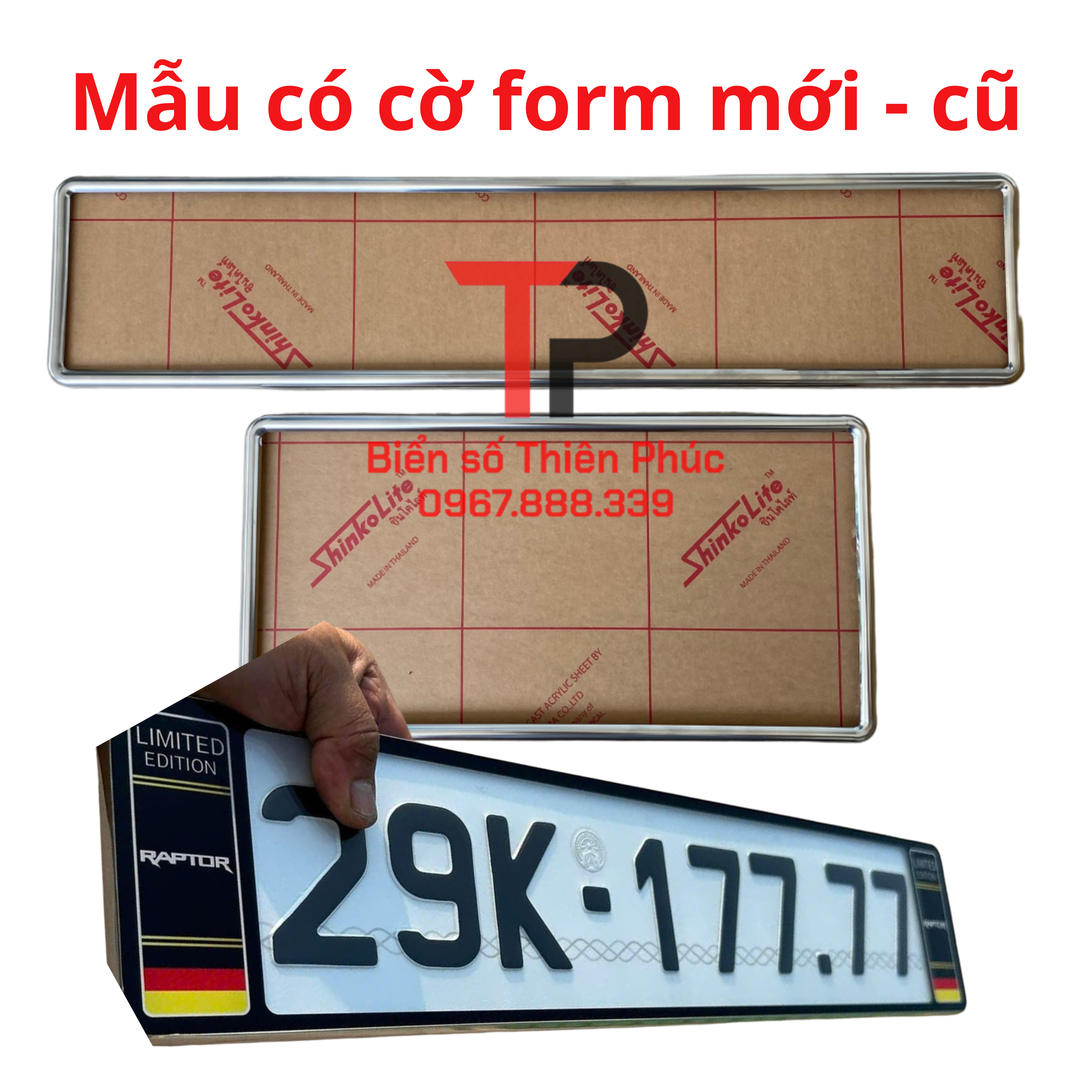 PHÔI ÉP BIỂN SỐ Ô TÔ (BIỂN MỚI + DÀI + CÓ CỜ)